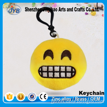 hot sale kids' emoji keyring custom giggle smile yellow keychain